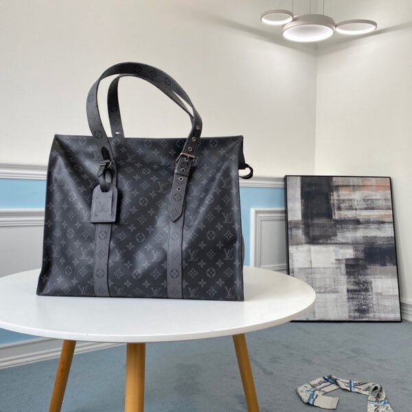 Louis Vuitton 2020 Monogram Eclipse Reverse New Cabas Zippe GM M45379 - Image 4