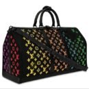 Louis Vuitton Keepall Fiber Optic LED Monogram 50 Black in Leather