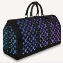 Louis Vuitton Keepall Fiber Optic LED Monogram 50 Black in Leather